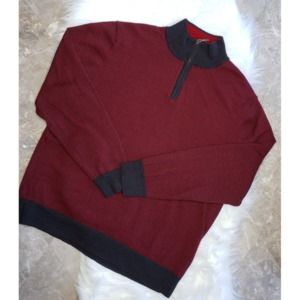 CLUB ROOM 1/4 Zip-Neck Wool/Acrylic Sweater Large